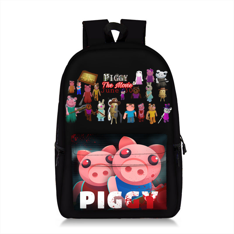 Piggy Roblox Full Printed Backpack Schoolbag Travel Notebook Bag for Kids Students