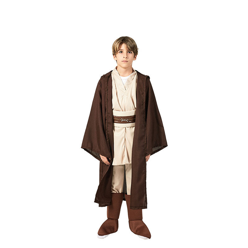 Star Wars Jedi Knight Cosplay Costume Boys Girls Kids Halloween Fancy Top Pants Cloak Set