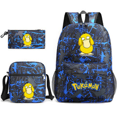 Pokemon Psyduck Schoolbag Backpack Shoulder Bag Pencil Case set for Kids Students