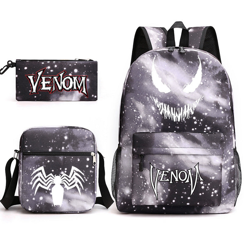 Venom Schoolbag Backpack Shoulder Bag Pencil Case set for Kids Students
