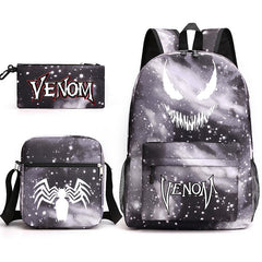 Venom Schoolbag Backpack Shoulder Bag Pencil Case set for Kids Students