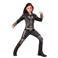 Black Widow Cosplay Costume Boys Girls Bodysuit Kids Halloween Fancy Jumpsuits