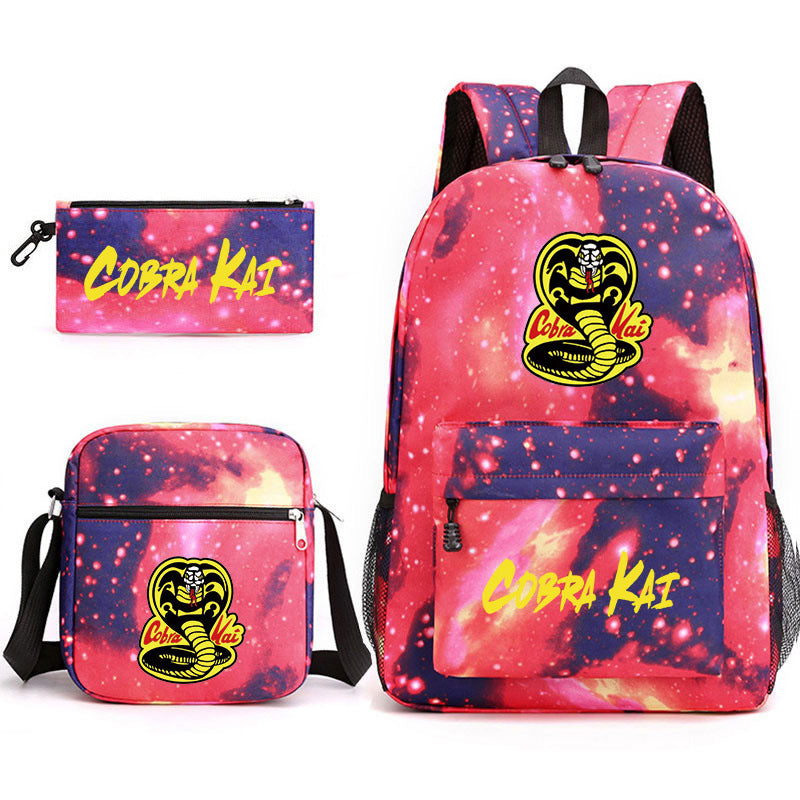 Cobra Kai Schoolbag Backpack Shoulder Bag Pencil Case set for Kids Students