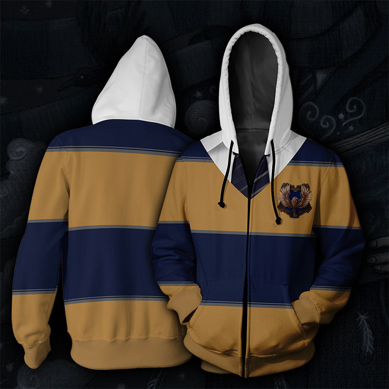 Harry Potter Hogwarts New Fashion Zipper Hoodie Sweater Unisex Sweatshirt Coat