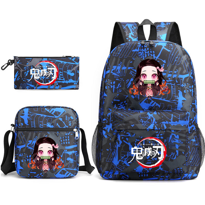 Demon Slayer Kimetsu no Yaiba Schoolbag Backpack Shoulder Bag Pencil Case set for Kids Students