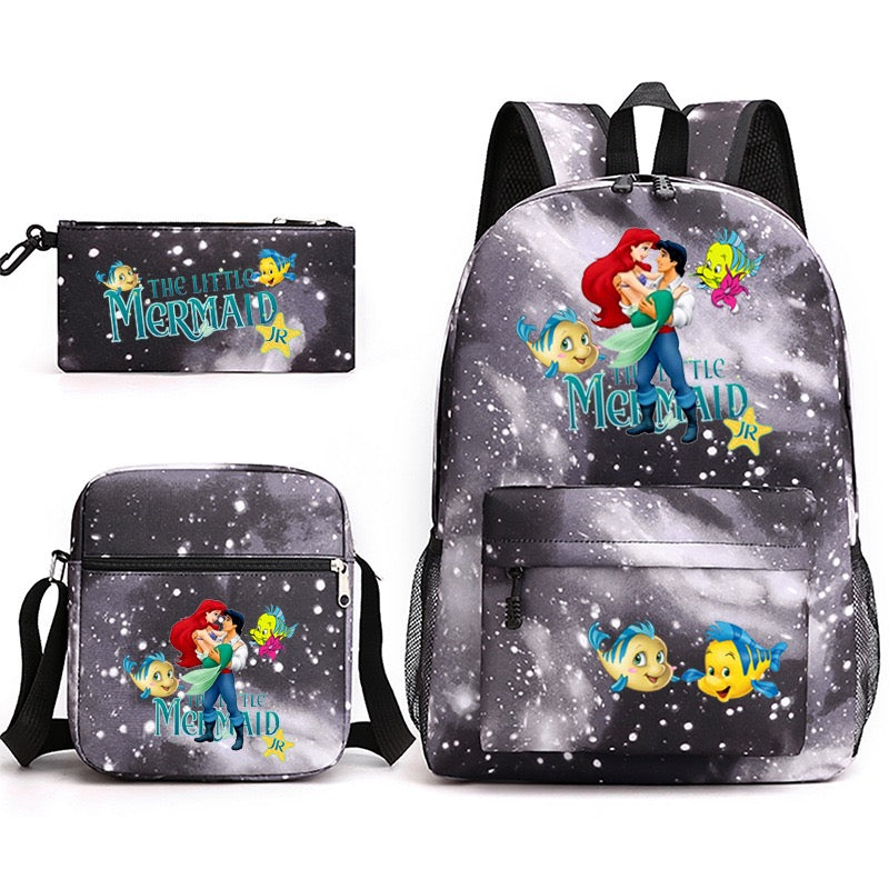 Mermaid Schoolbag Backpack Shoulder Bag Pencil Case set for Kids Students