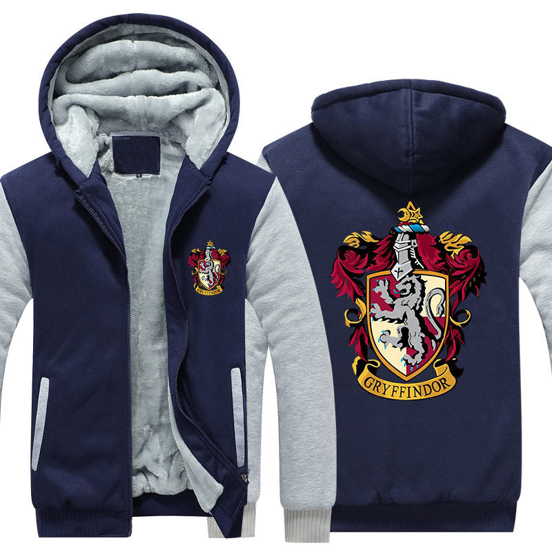 Gryffindor Unisex Lined Hoodie Fleece Sweatshirt Full Zipper Hooded Thicken Jacket