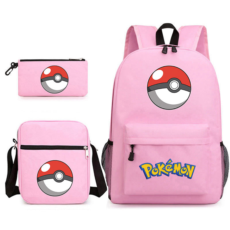 Pokemon Ball Schoolbag Backpack Shoulder Bag Pencil Case set for Kids Students