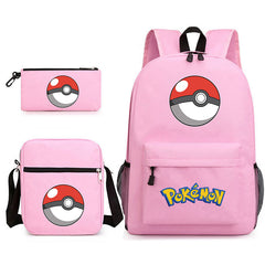 Pokemon Ball Schoolbag Backpack Shoulder Bag Pencil Case set for Kids Students