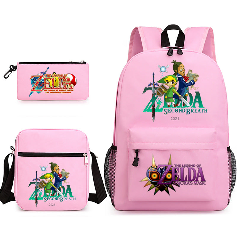 The Legend of Zelda Schoolbag Backpack Shoulder Bag Pencil Case set for Kids Students