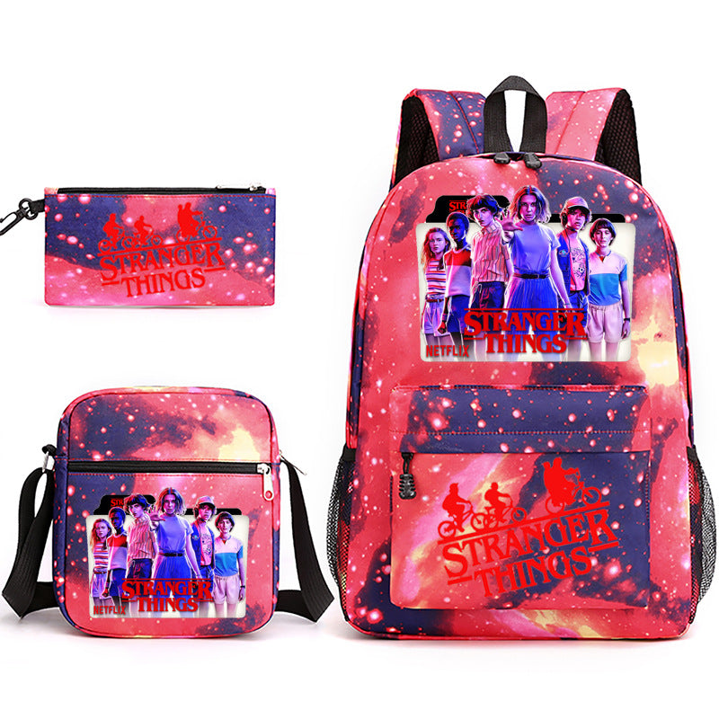 Stranger Things Schoolbag Backpack Shoulder Bag Pencil Case set for Kids Students