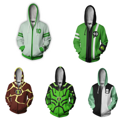 Ben 10 Alien Force Men Women Casual Zipper Sweater Sweatshirt Jacket Coat