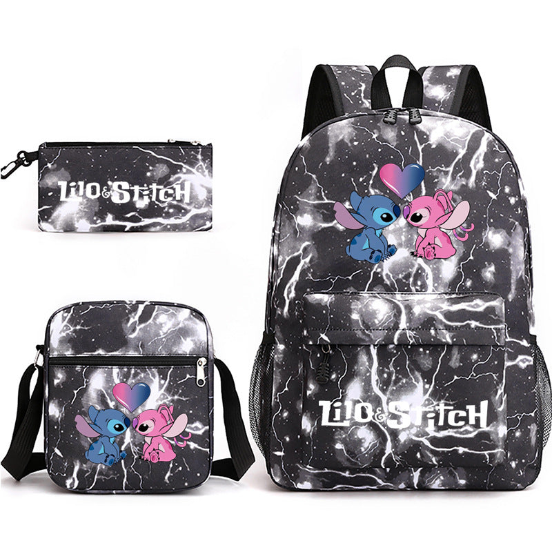 Lilo Stitch Schoolbag Backpack Shoulder Bag Pencil Case set for Kids Students