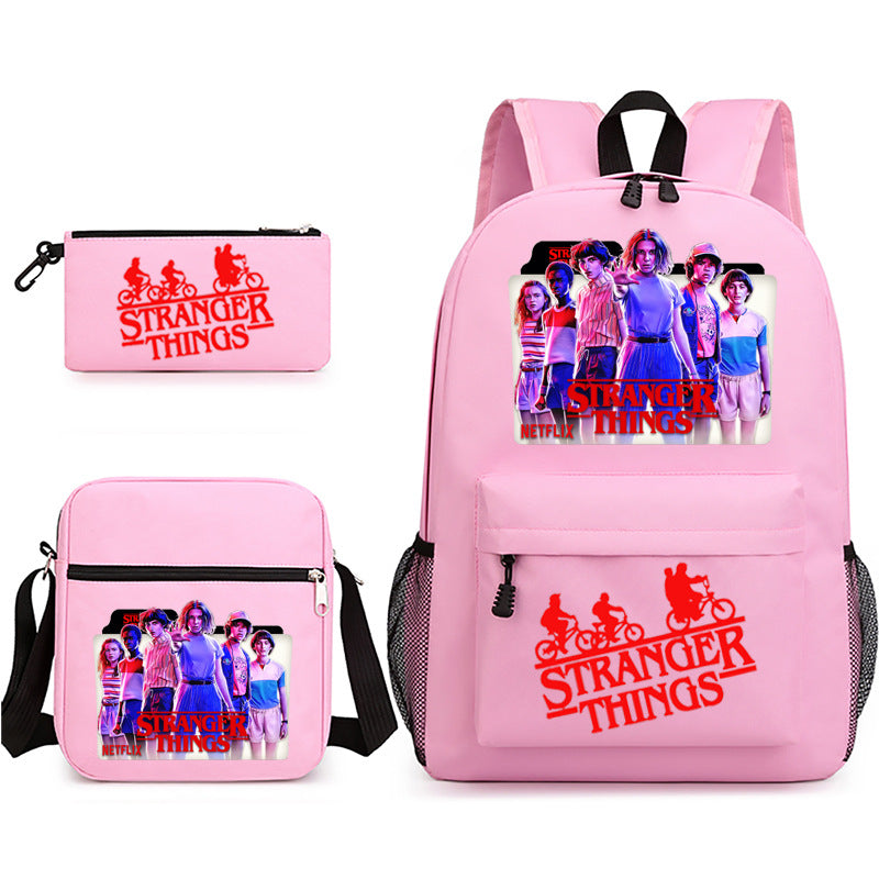 Stranger Things Schoolbag Backpack Shoulder Bag Pencil Case set for Kids Students