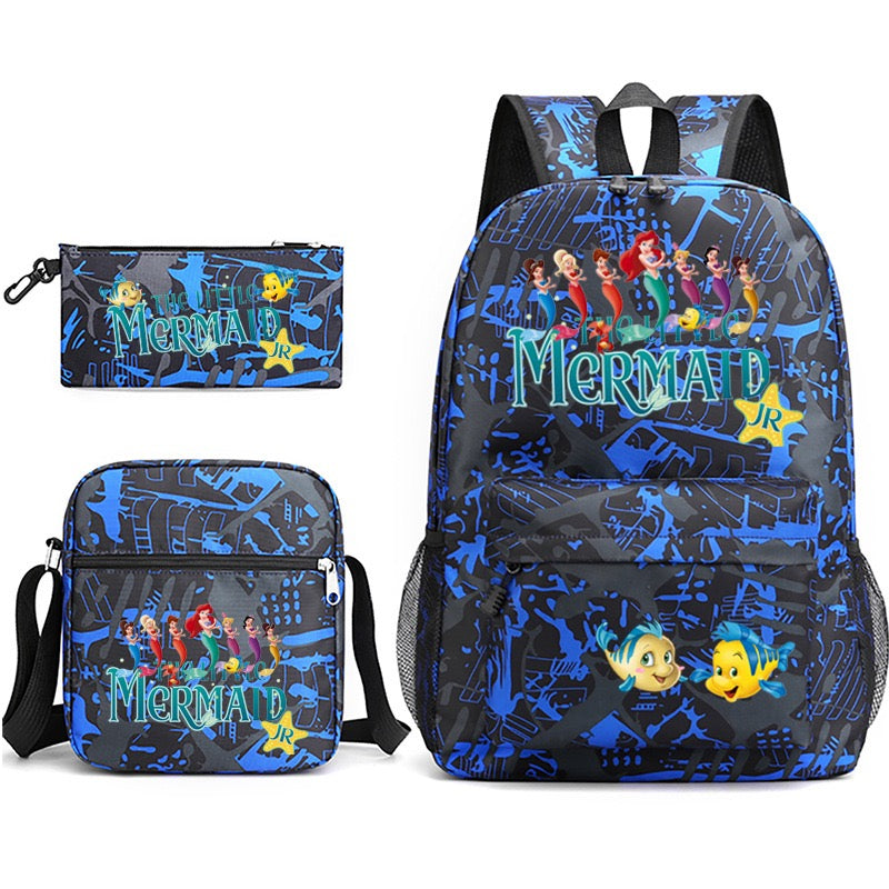 Mermaid Schoolbag Backpack Shoulder Bag Pencil Case set for Kids Students