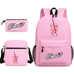Charlie D'Amelio Schoolbag Backpack Shoulder Bag Pencil Case set for Kids Students
