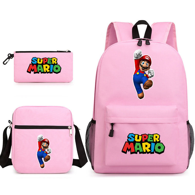 Super Mario Schoolbag Backpack Shoulder Bag Pencil Case set for Kids Students