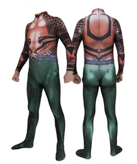 Aquaman Cosplay Costume Kids Adults Bodysuit Halloween Fancy Jumpsuits