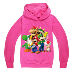 Super Mario Casual Sweatshirt  Spring Autumn Hoodie for Kids