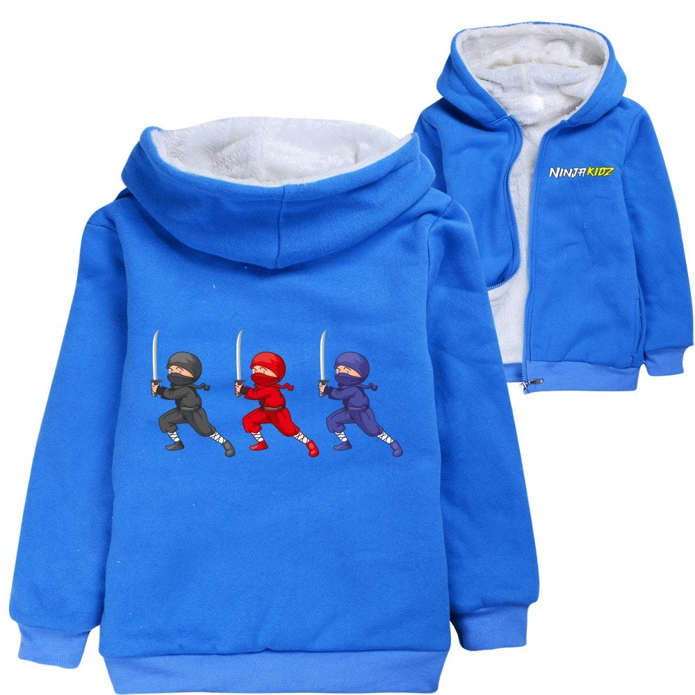 Lego Ninja Sherpa Lined Hoodie Fleece Sweatshirt Full Zip Jacket for Kids