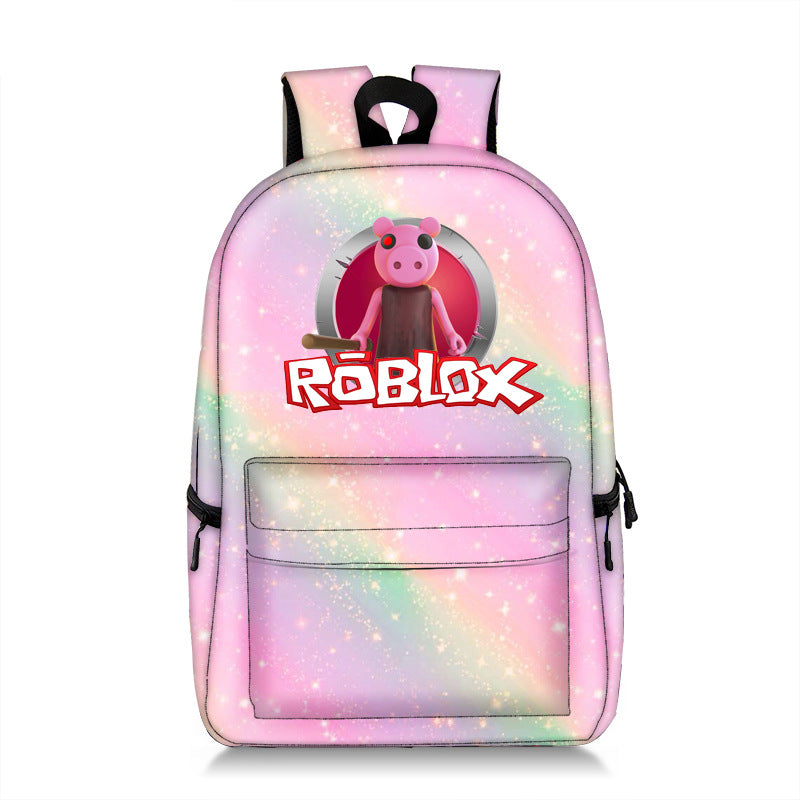 Piggy Roblox Full Printed Backpack Schoolbag Travel Notebook Bag for Kids Students