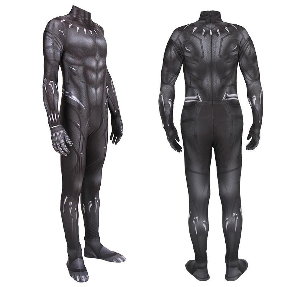 Black Panther Cosplay Costume Kids Adults Bodysuit Halloween Fancy Jumpsuits