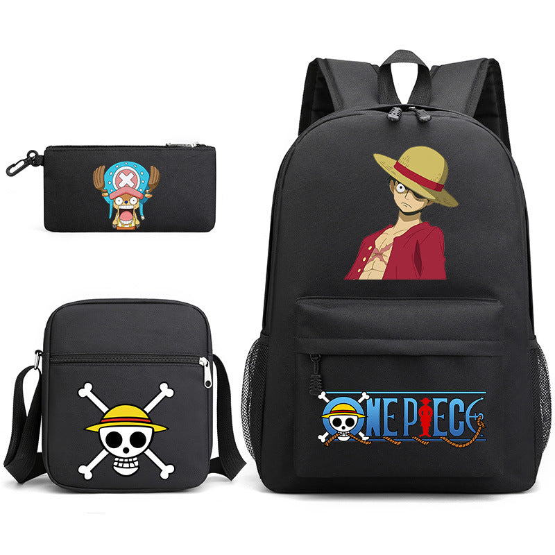 One Piece  Schoolbag Backpack Shoulder Bag Pencil Case set for Kids Students