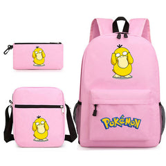 Pokemon Psyduck Schoolbag Backpack Shoulder Bag Pencil Case set for Kids Students