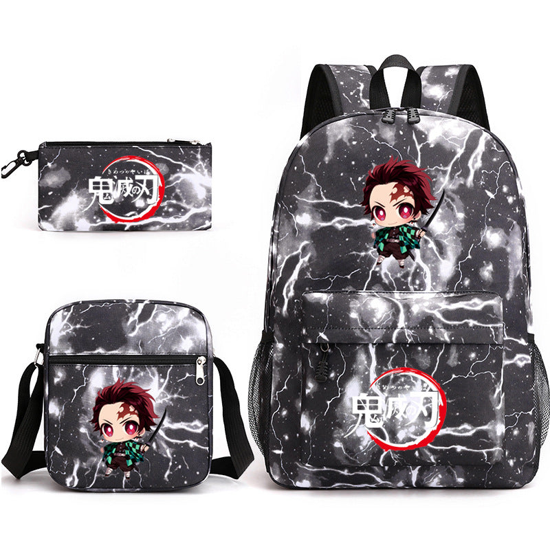 Demon Slayer Kimetsu no Yaiba Schoolbag Backpack Shoulder Bag Pencil Case set for Kids Students