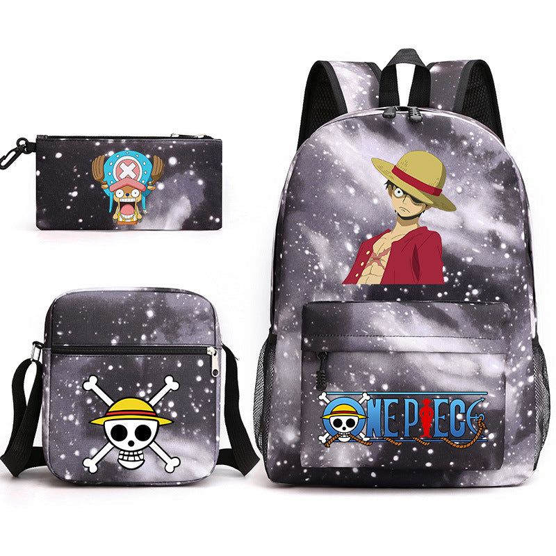 One Piece  Schoolbag Backpack Shoulder Bag Pencil Case set for Kids Students