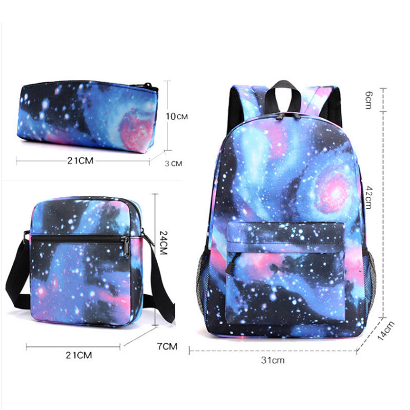 Turning Red Panda Printed Schoolbag Backpack Shoulder Bag Pencil Bag 3pcs set for Kids Students