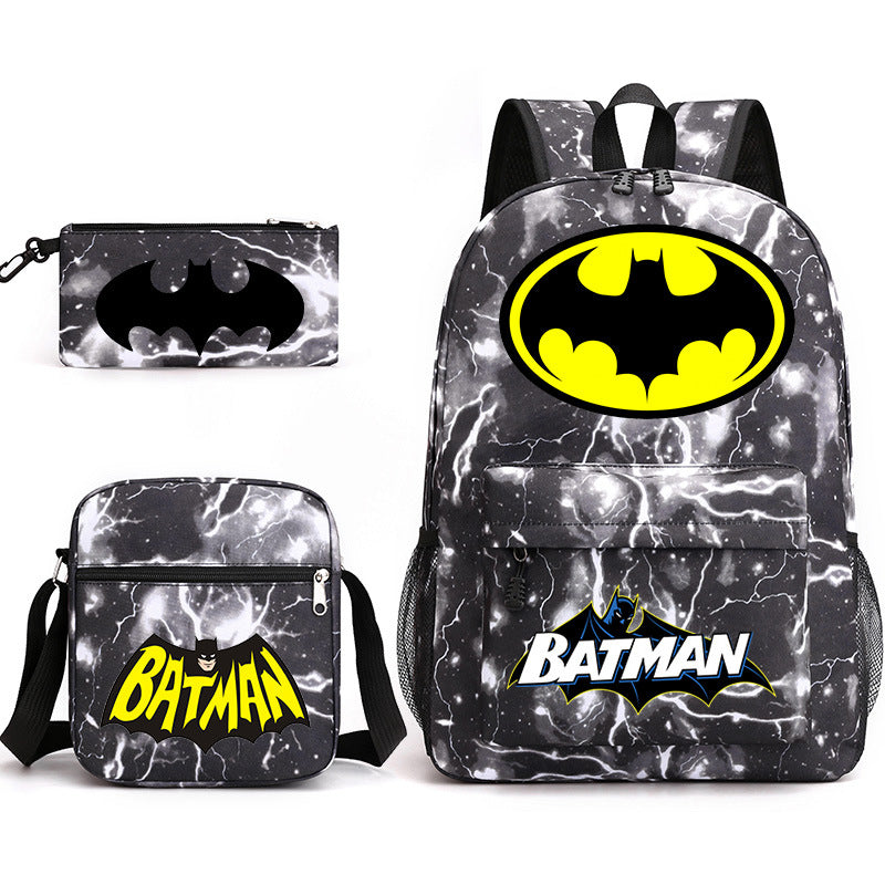 Superhero Batman Schoolbag Backpack Shoulder Bag Pencil Case set for Kids Students