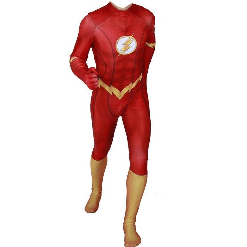 The Flash Cosplay Costume Kids Adults Bodysuit Halloween Fancy Jumpsuits