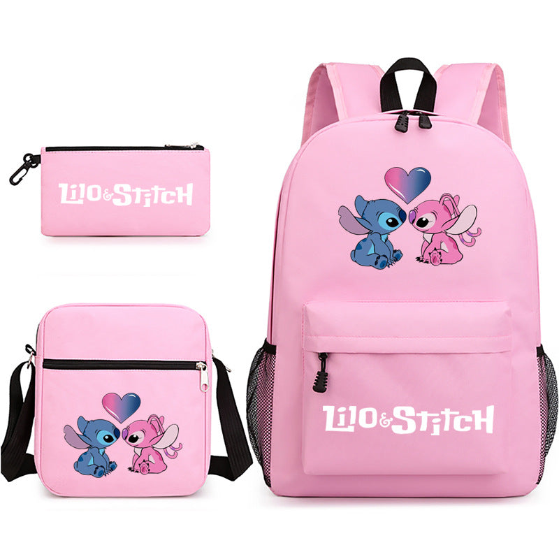 Lilo Stitch Schoolbag Backpack Shoulder Bag Pencil Case set for Kids Students