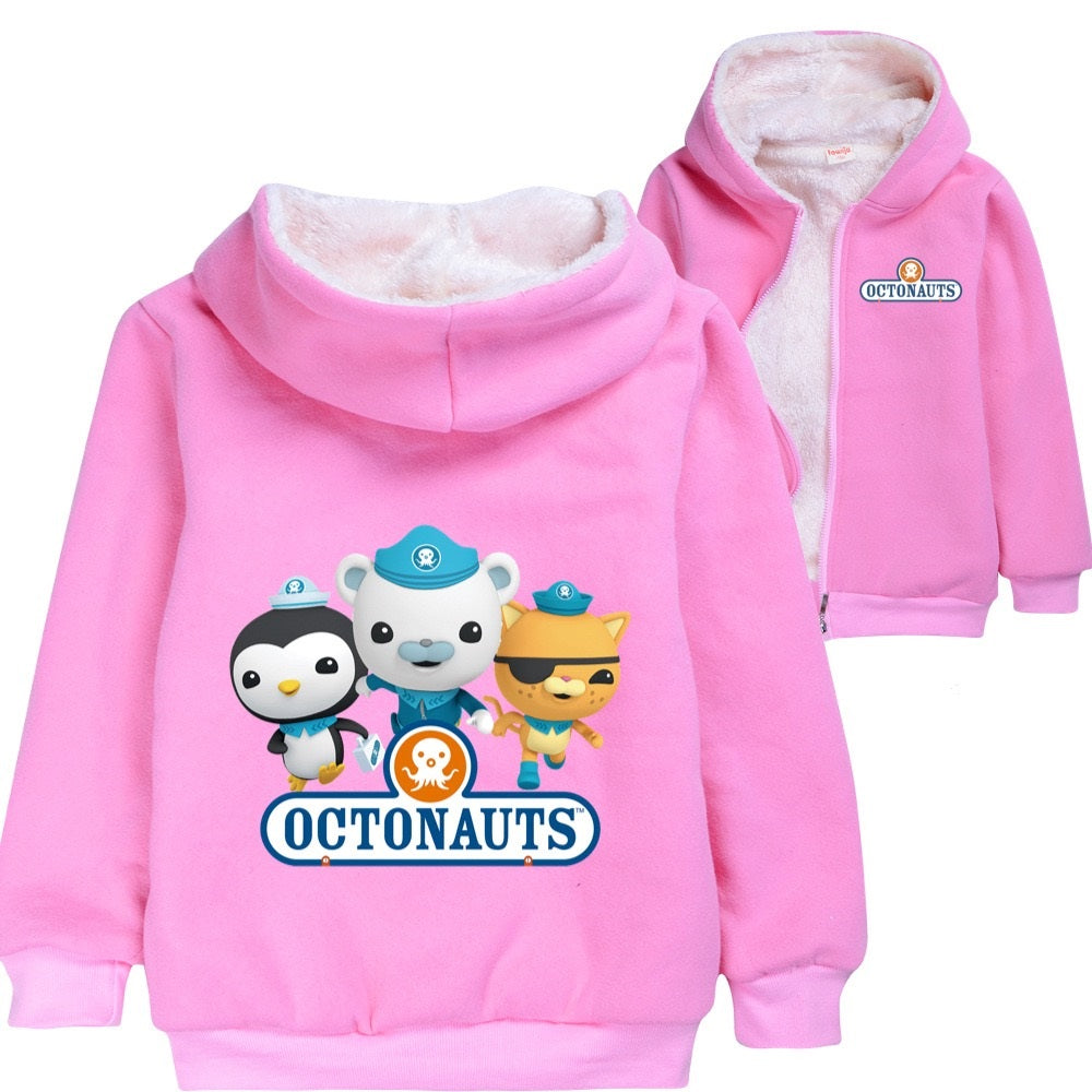 The Octonauts Sherpa Lined Hoodie Fleece Sweatshirt Full Zip Jacket for Kids