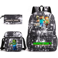 Game Minecraft Schoolbag Backpack Shoulder Bag Pencil Case set for Kids Students