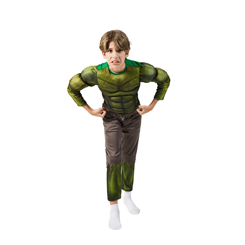 Superhero Hulk Cosplay Costume with Mask Boys Girls Bodysuit Kids Halloween Fancy Jumpsuits