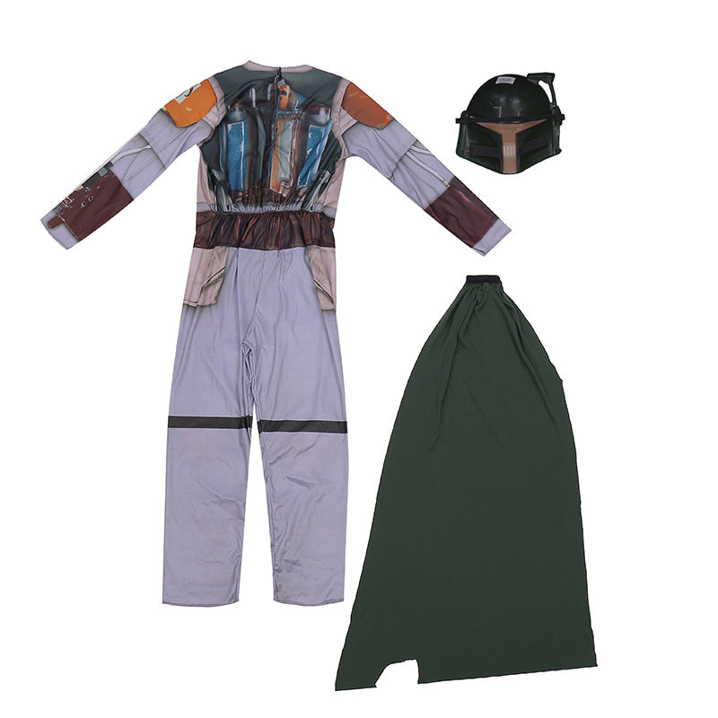 Star Wars Boba Fett Cosplay Costume with Mask Boys Girls Bodysuit Kids Halloween Fancy Jumpsuits