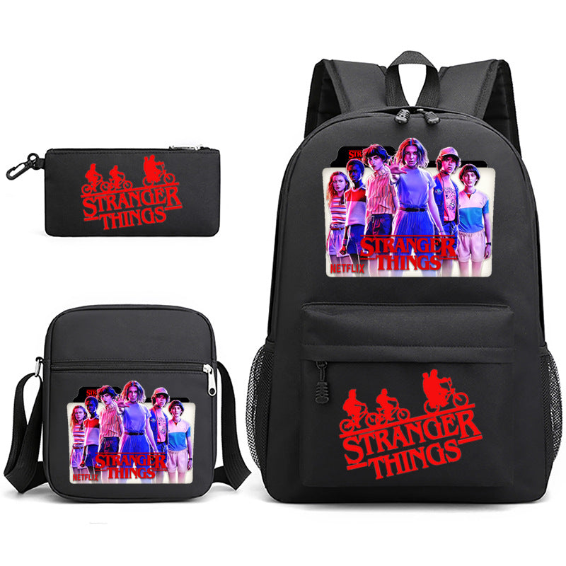 Stranger Things Schoolbag Backpack Shoulder Bag Pencil Case set for Kids Students