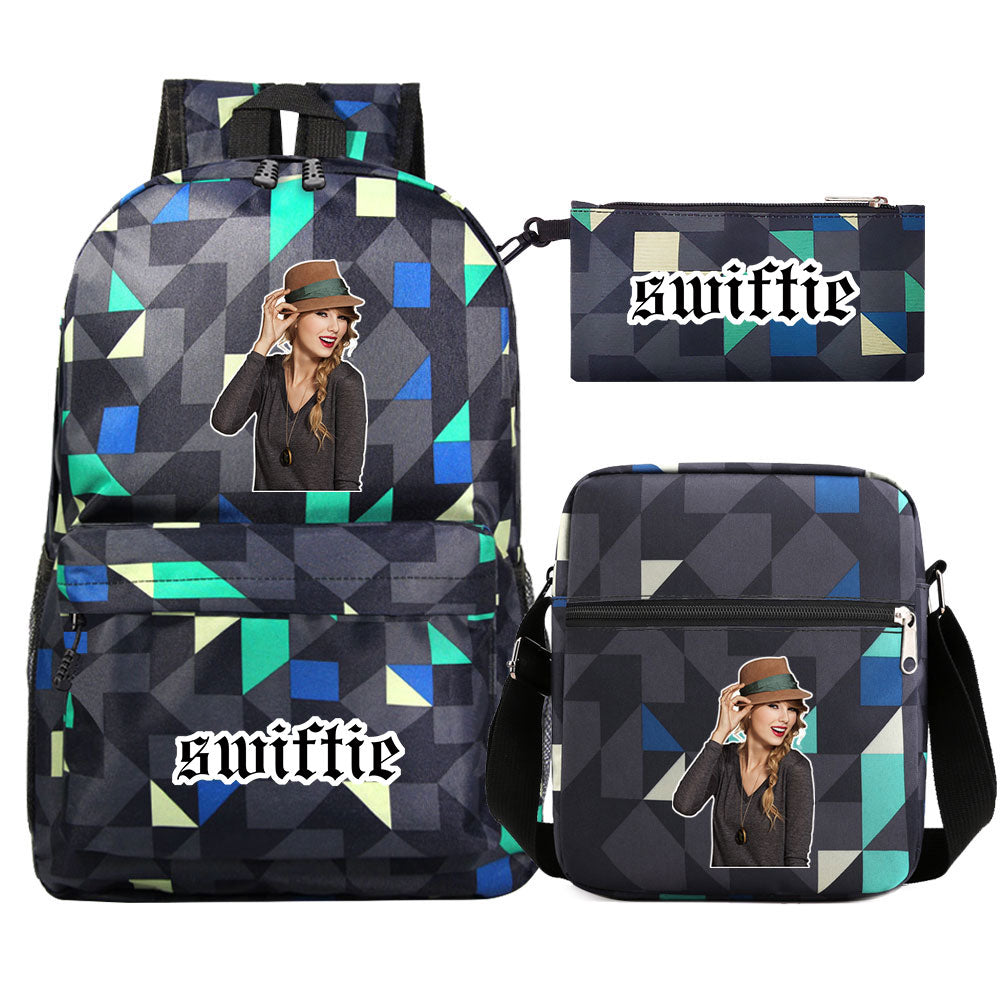 Taylor Swift Printed Schoolbag Backpack Shoulder Bag Pencil Bag 3pcs set for Kids Students