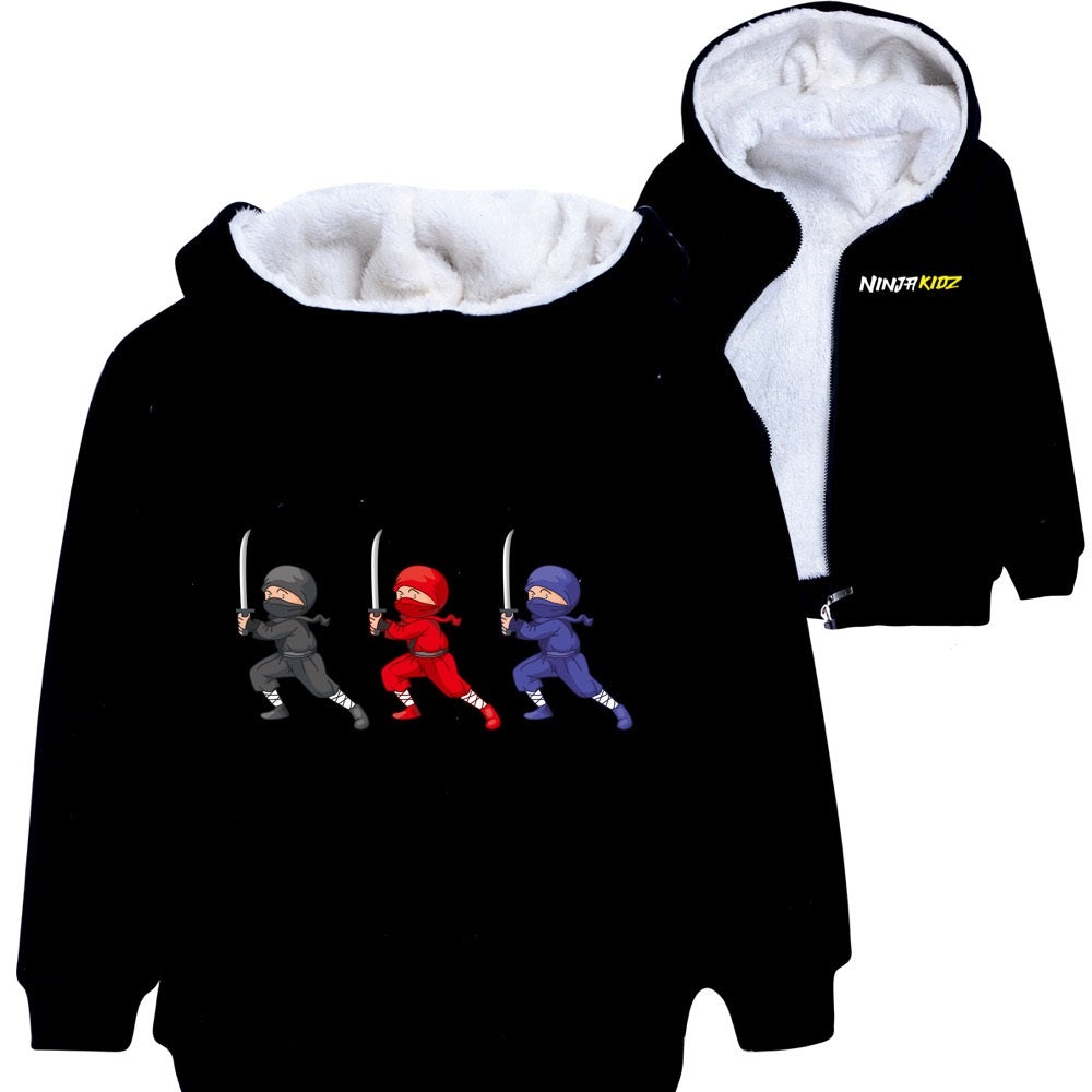 Lego Ninja Sherpa Lined Hoodie Fleece Sweatshirt Full Zip Jacket for Kids