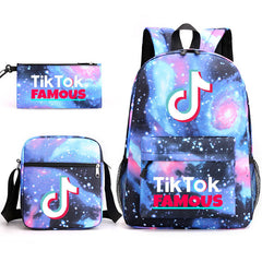 Tik tok Schoolbag Backpack Shoulder Bag Pencil Case set for Kids Students