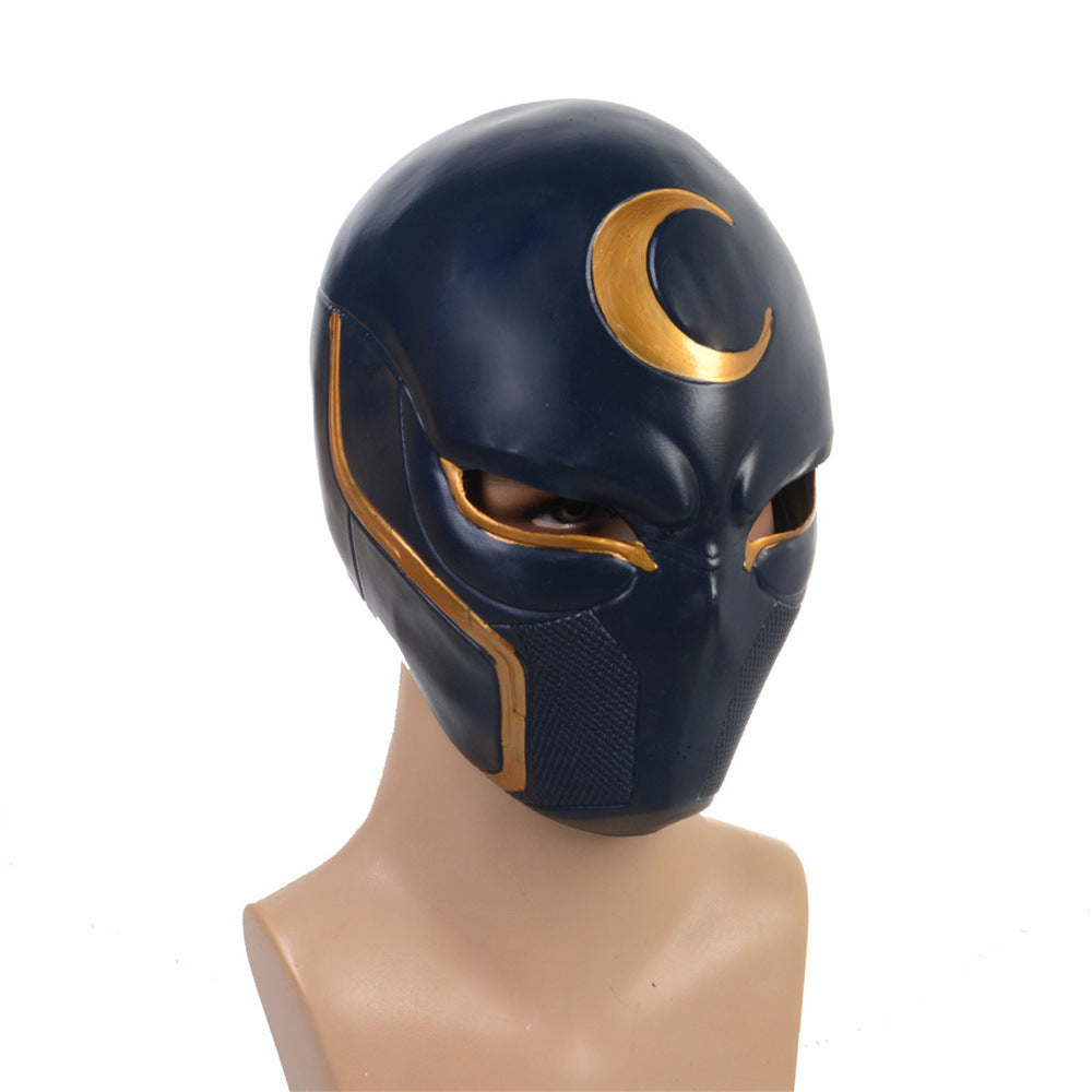 Marc Spector Moon Knight Latex Mask Halloween Cosplay Face Masks PU Crescent Dart