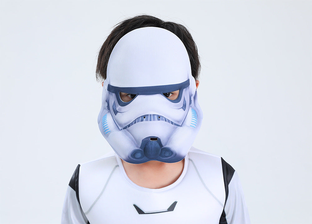 Star Wars Stormtrooper Cosplay Costume with Mask Boys Girls Bodysuit Kids Halloween Fancy Jumpsuits