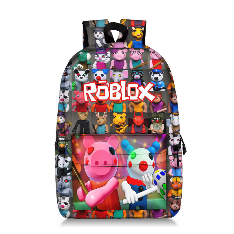 Piggy Roblox Full Printed Backpack Schoolbag Travel Notebook Bag for Kids Students