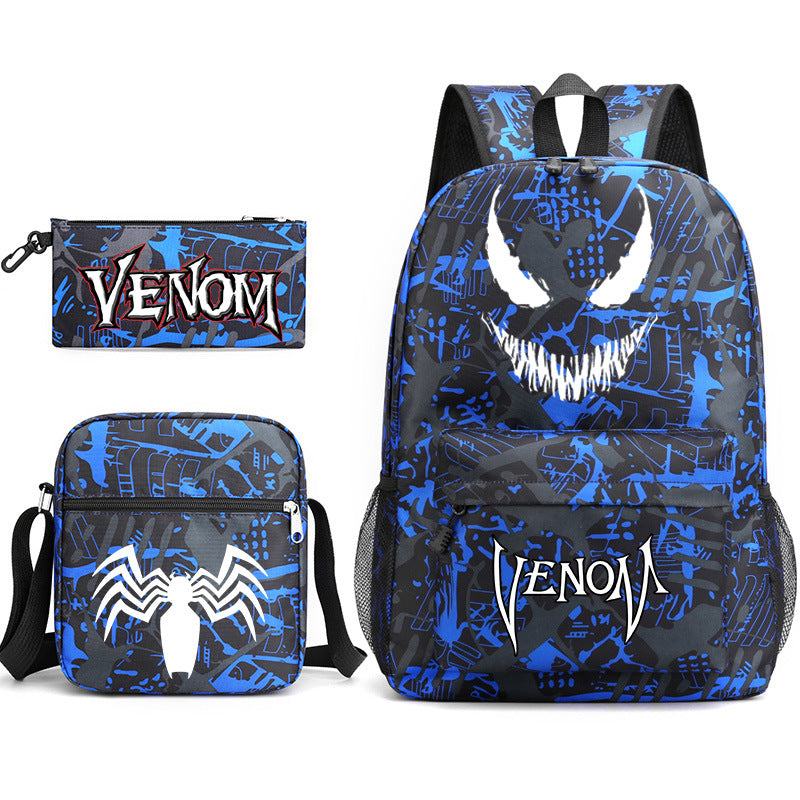 Venom Schoolbag Backpack Shoulder Bag Pencil Case set for Kids Students