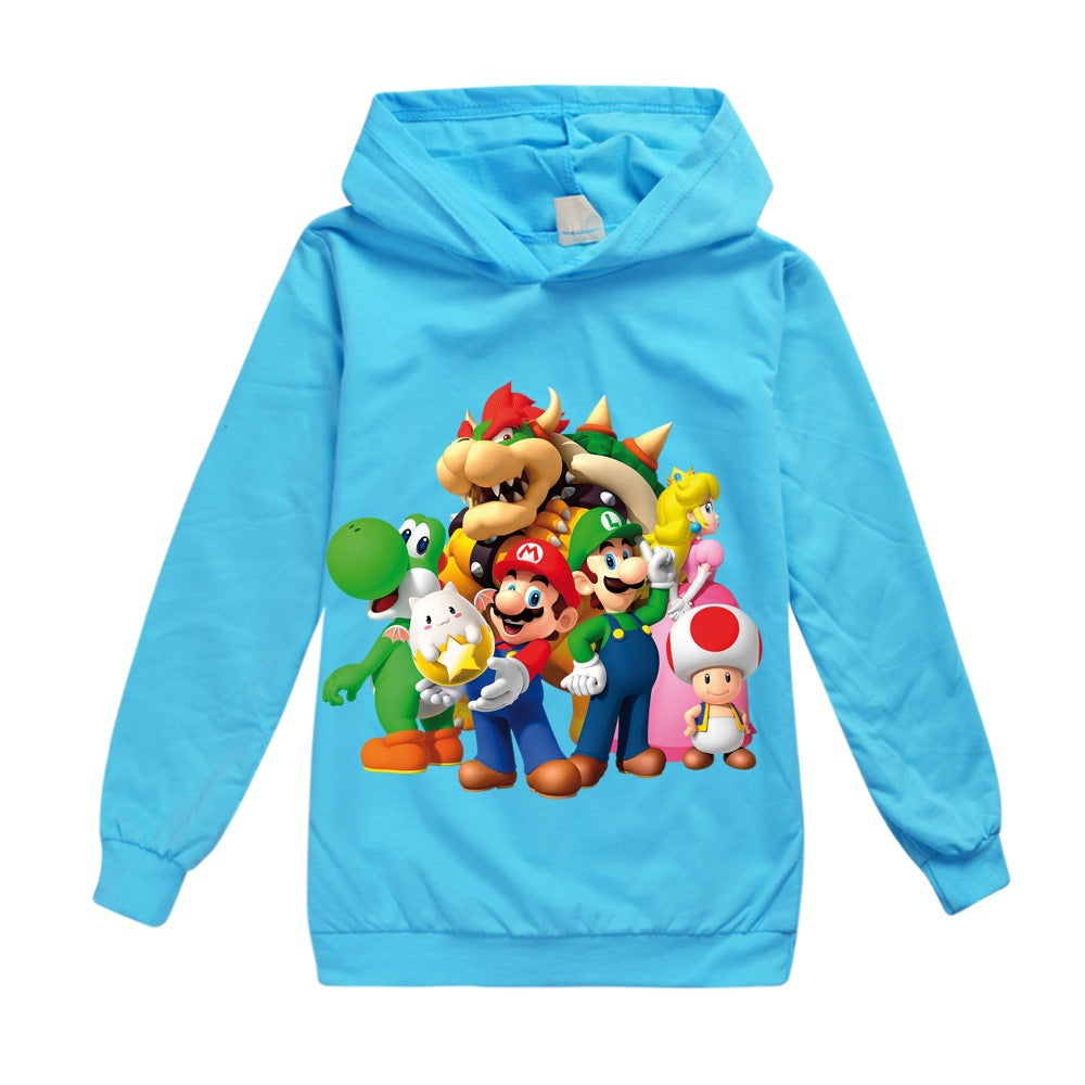 Super Mario Casual Sweatshirt  Spring Autumn Hoodie for Kids