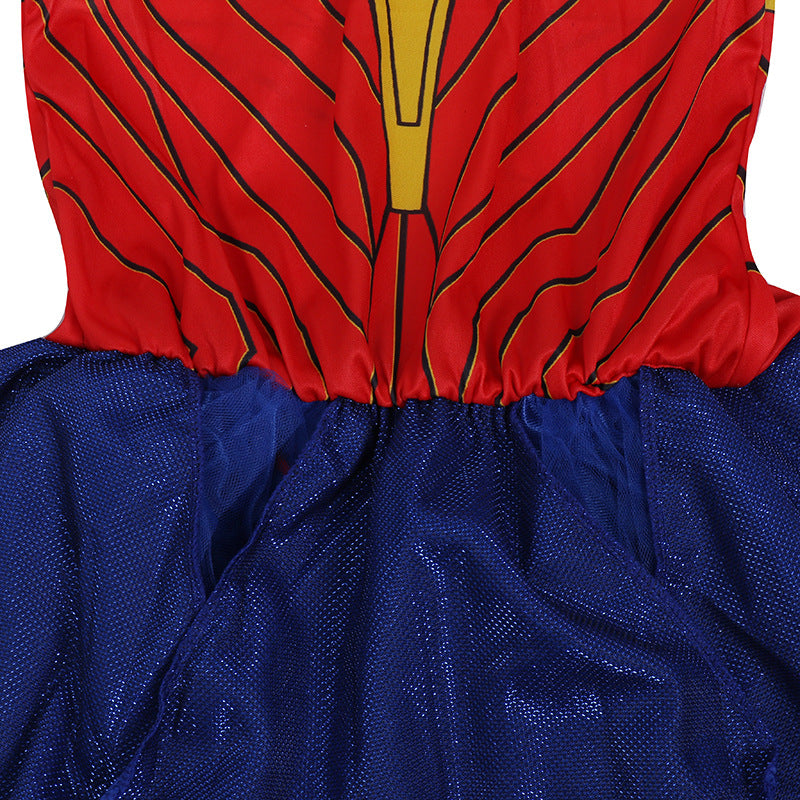 Wonder Woman Cosplay Dress Girls Uniform Kids Halloween Fancy Costume