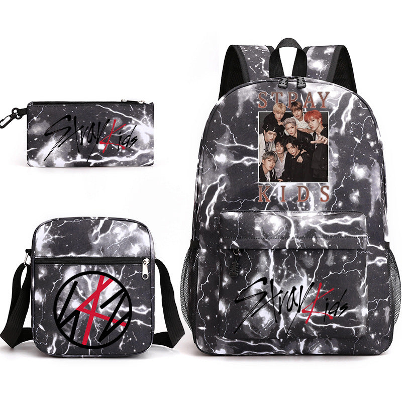 Kpop Schoolbag Backpack Shoulder Bag Pencil Case set for Kids Students