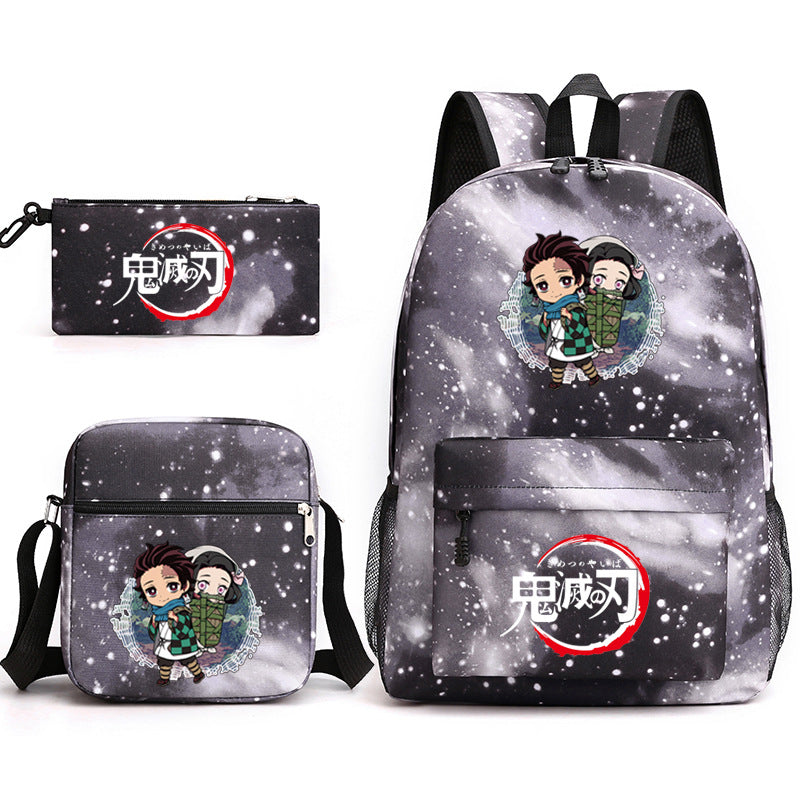 Demon Slayer Kimetsu no Yaiba Schoolbag Backpack Shoulder Bag Pencil Case set for Kids Students